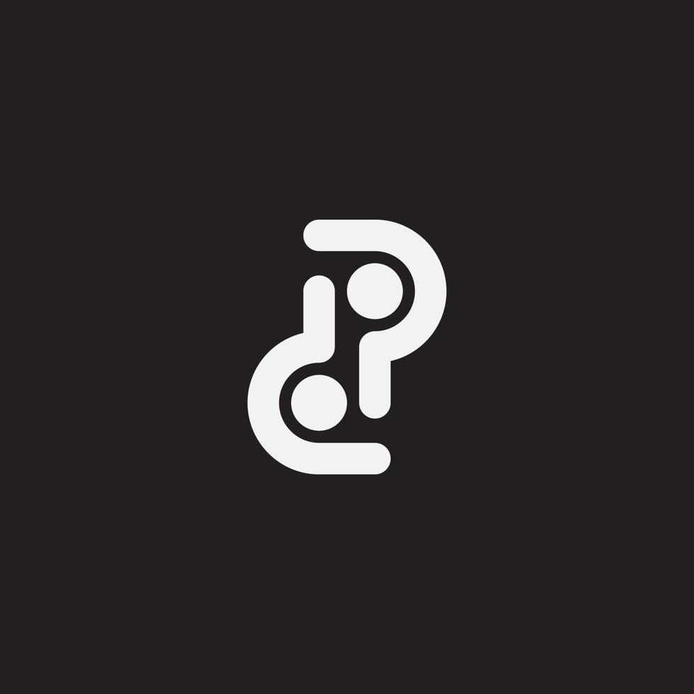 första bokstaven dp monogram logotyp design. vektor