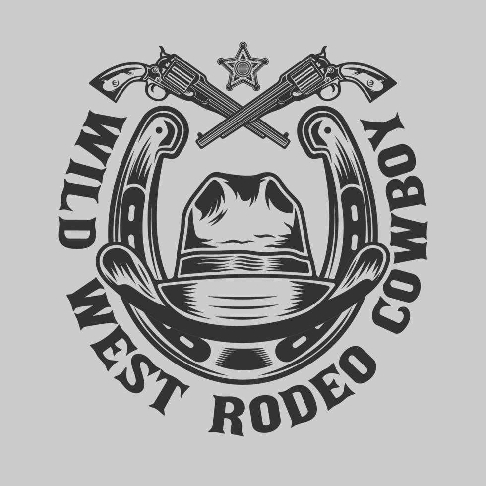 Vintage-Abzeichen der Wildwest-Cowboys vektor