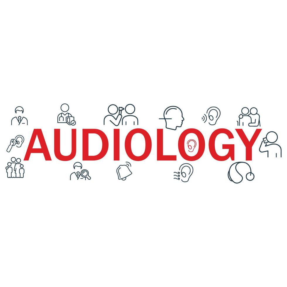 audiologi ikoner vektor design