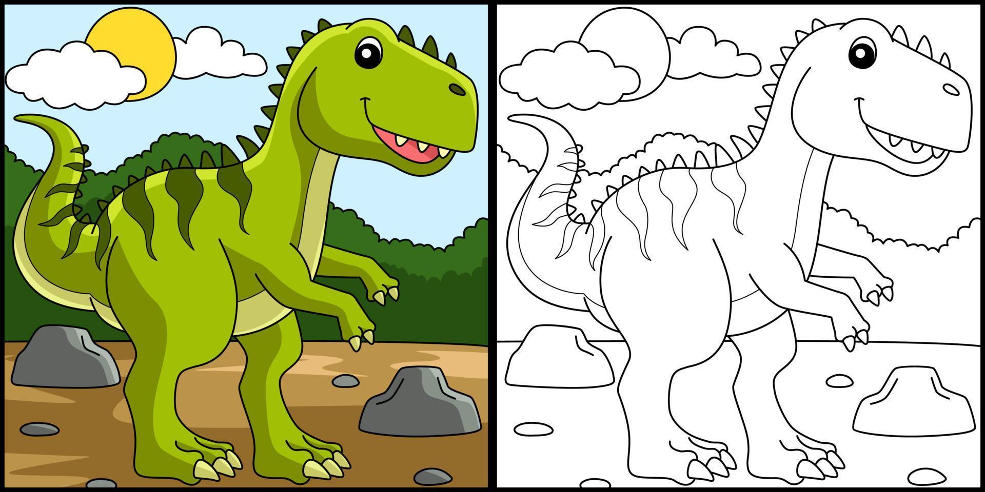 giganotosaurus dinosaurier malvorlagen illustration vektor