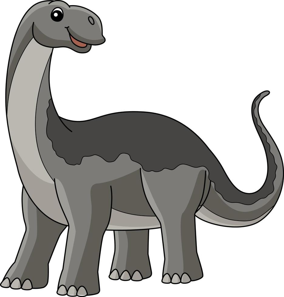 Jobaria Dinosaurier Cartoon farbige Cliparts vektor