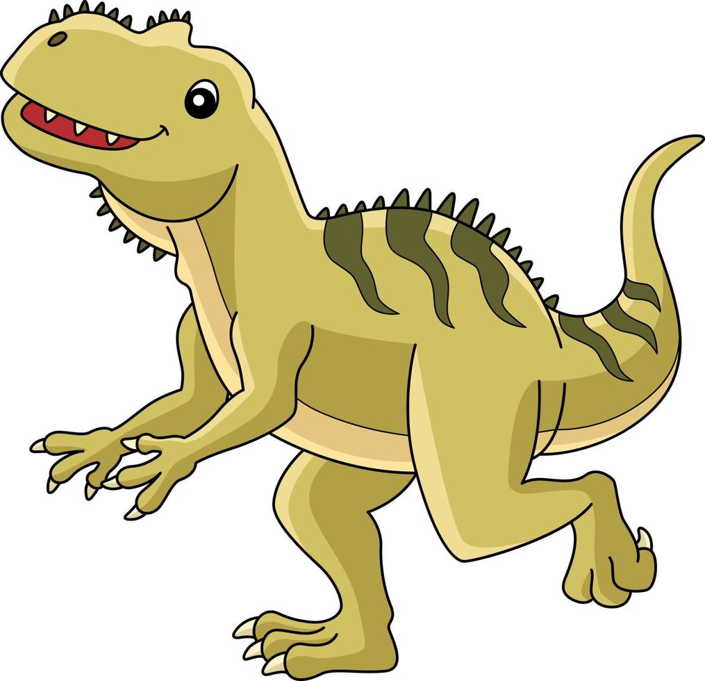 yangchuanosaurus dinosaurie tecknad färgad clipart vektor