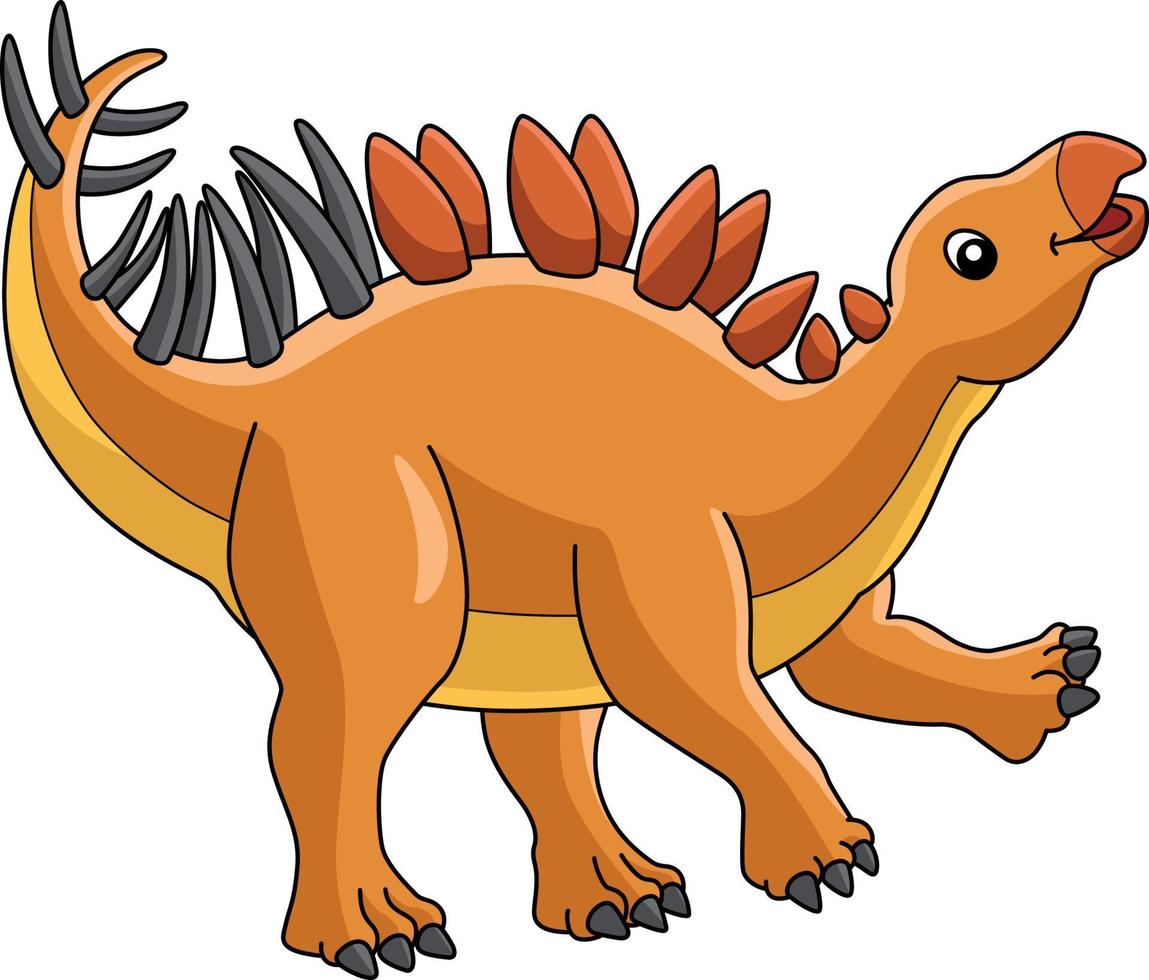 kentrosaurus dinosaurier cartoon farbige clipart vektor