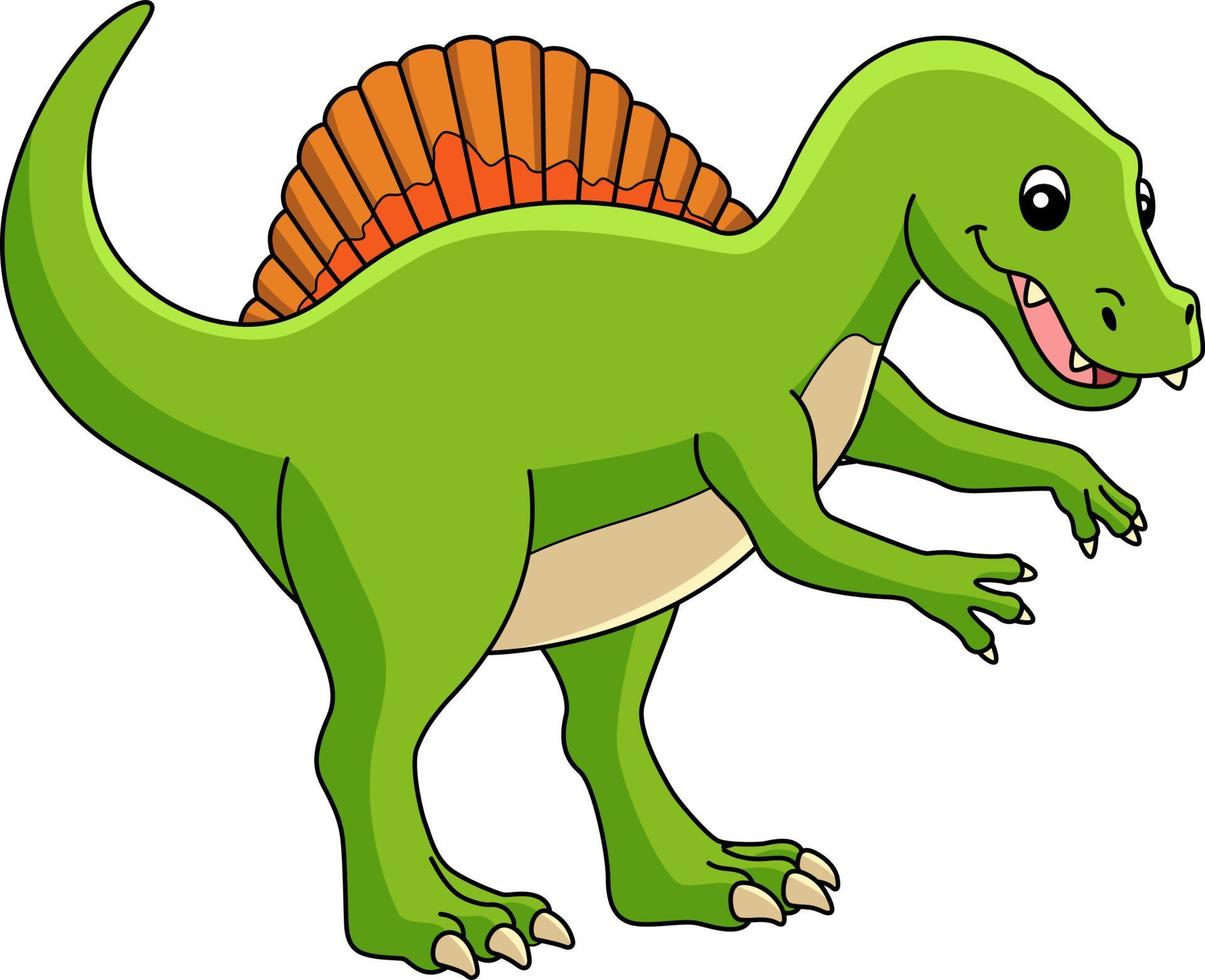 spinosaurus dinosaurie tecknad färgad clipart vektor