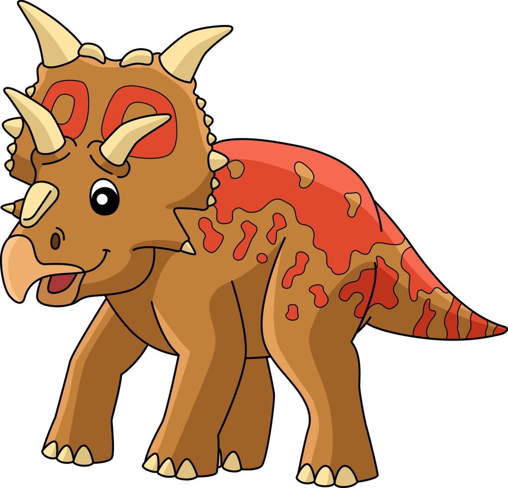 xenoceratops dinosaurie tecknad färgad clipart vektor