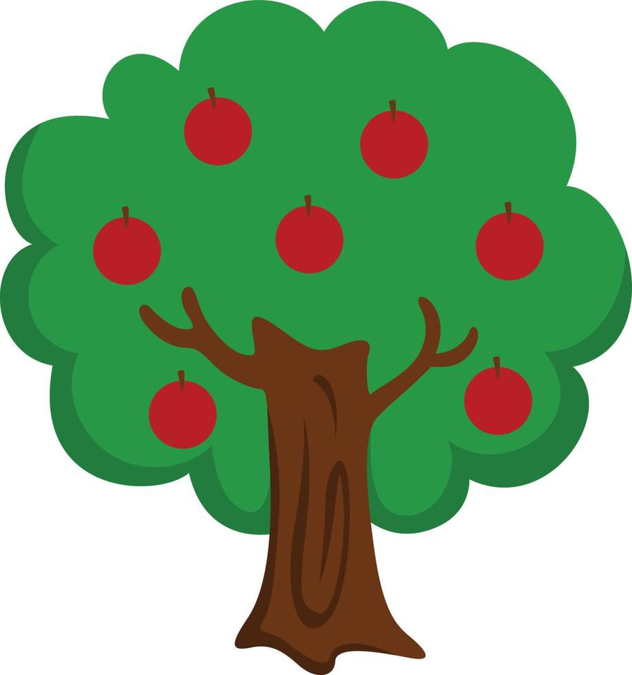 einzelne einfache Apfelbaum-Vektorclipart vektor