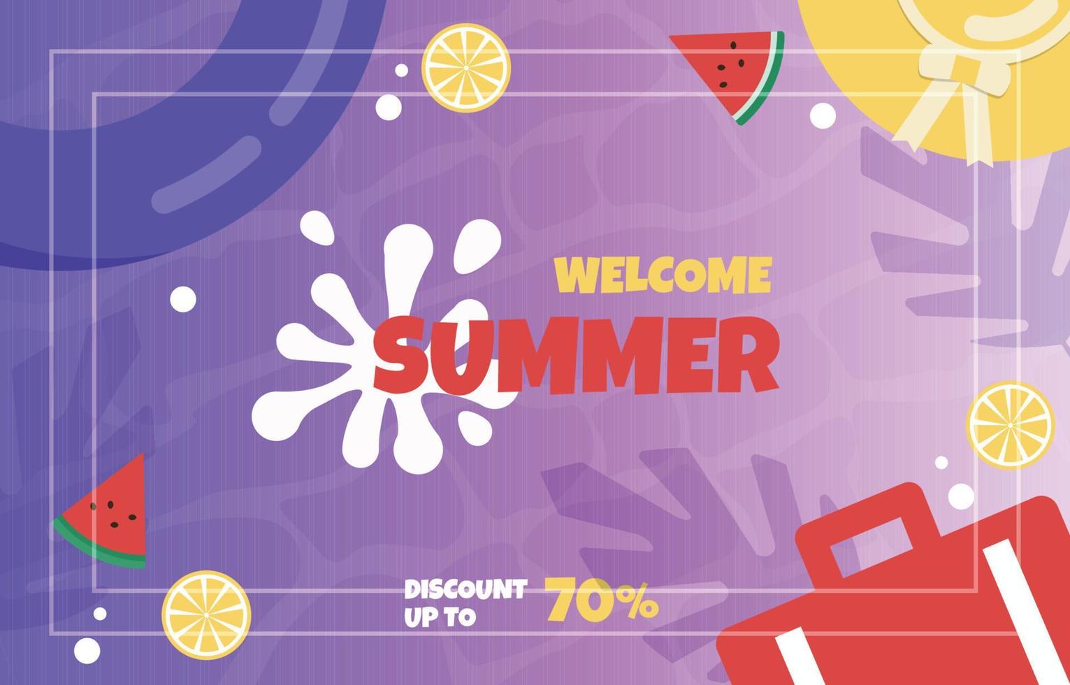 Sea Beach Fruit Summer Sale Holiday Event Poster Vorlage vektor