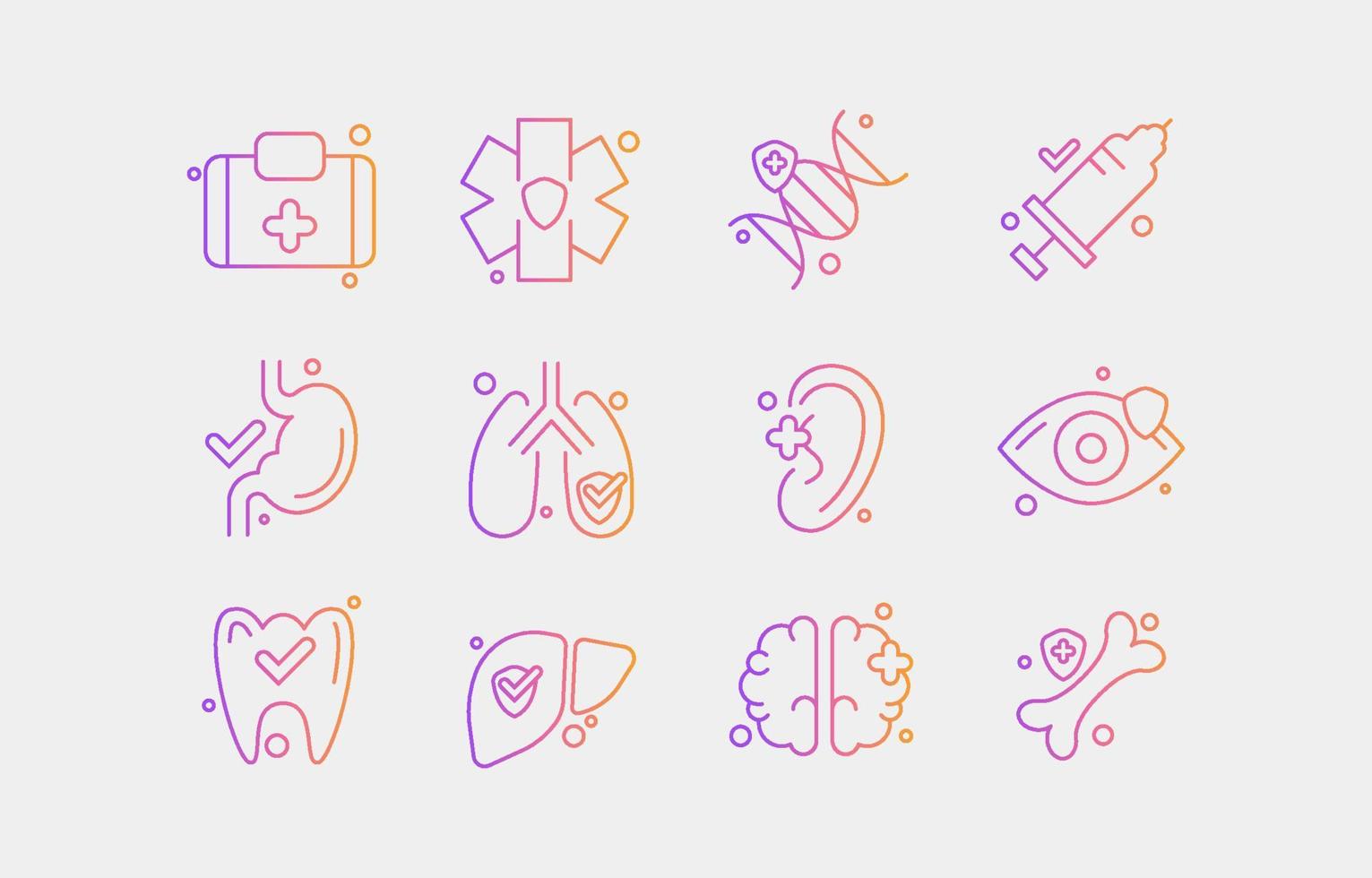 Sammlung von Symbolen für das Gesundheitswesen vektor