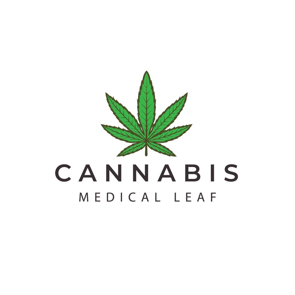 cannabis blad logotyp vektor ikon symbol illustration design