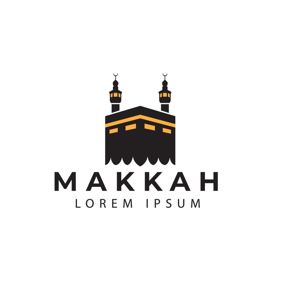 mekka logo islamische kaaba tourismus vektor symbol symbol illustration design