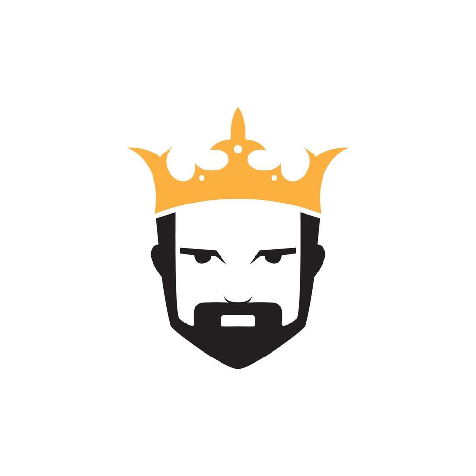 König mit Goldkrone Logo Vektor Symbol Symbol Illustration Design