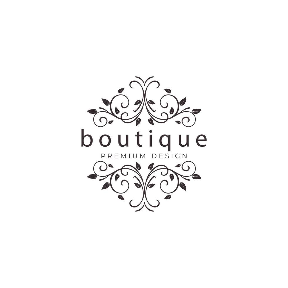 Boutique-Schönheitssalon mit Natur-Logo-Design-Vektor-Symbol-Illustration vektor