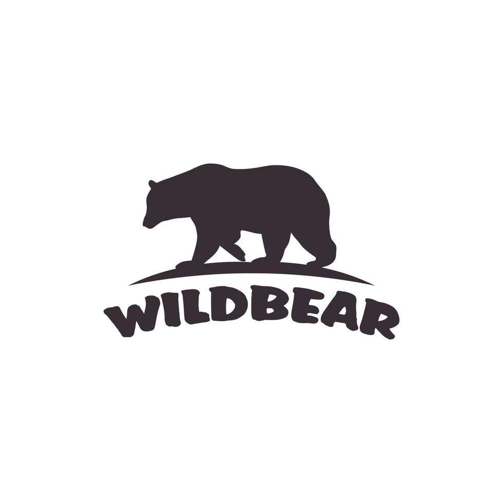 Grizzlybär und Sonnenbär Wildtier Silhouette Logo Design Symbol Vektor Illustration