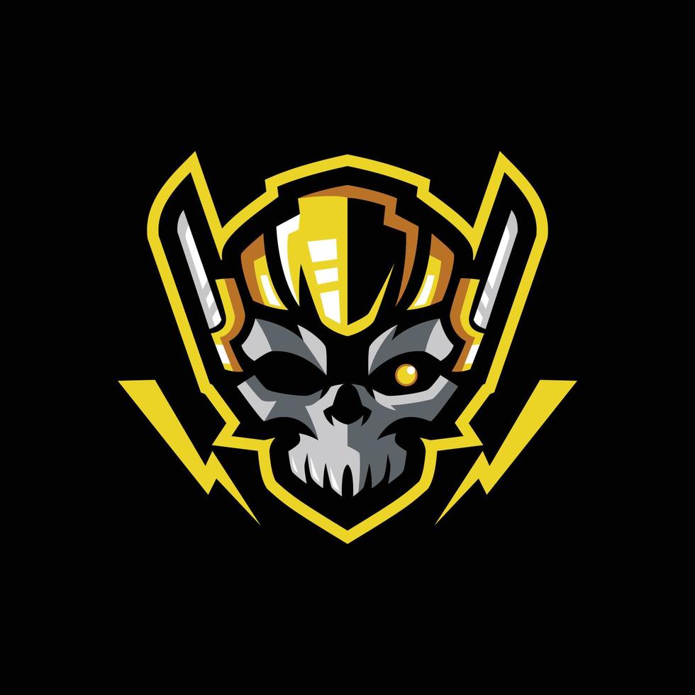 Totenkopf-Gaming-Maskottchen-Logo-Vorlagen vektor