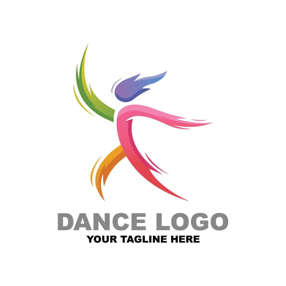 Logo-Vorlagen für Tanzfarben vektor