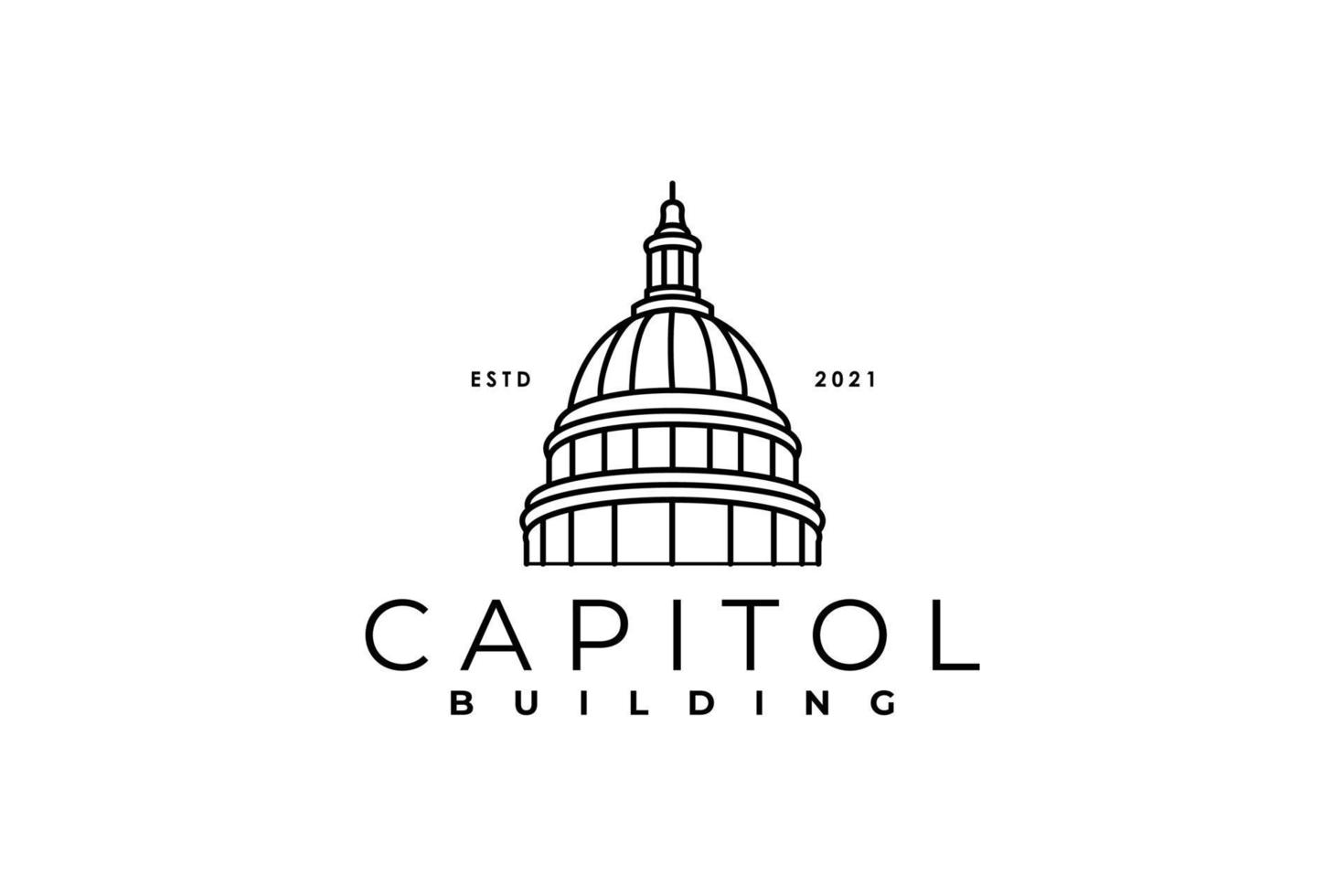 Capitol Building Logo Design Vektor Stempel oder Aufkleber