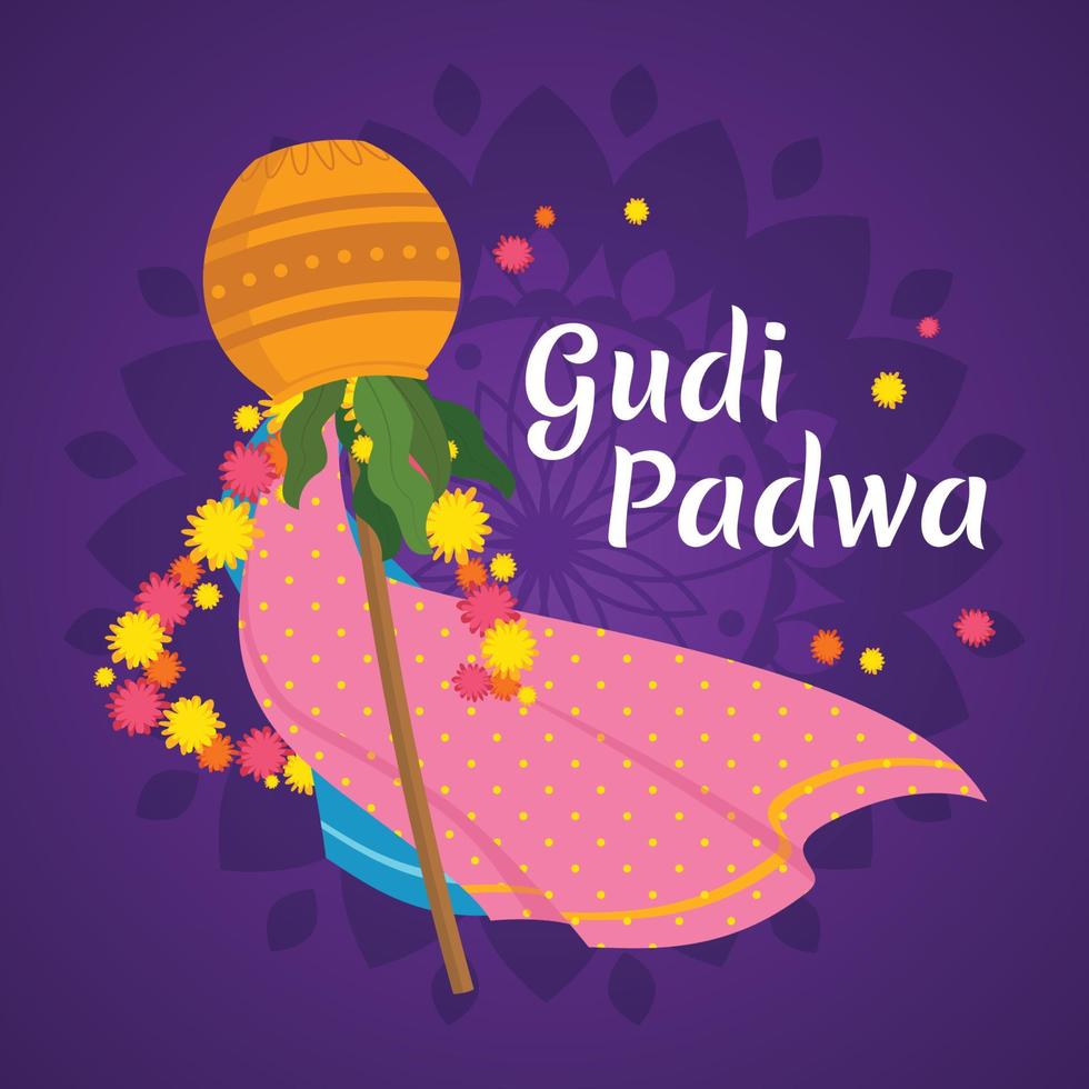 glad gudi padwa firande designkoncept vektor