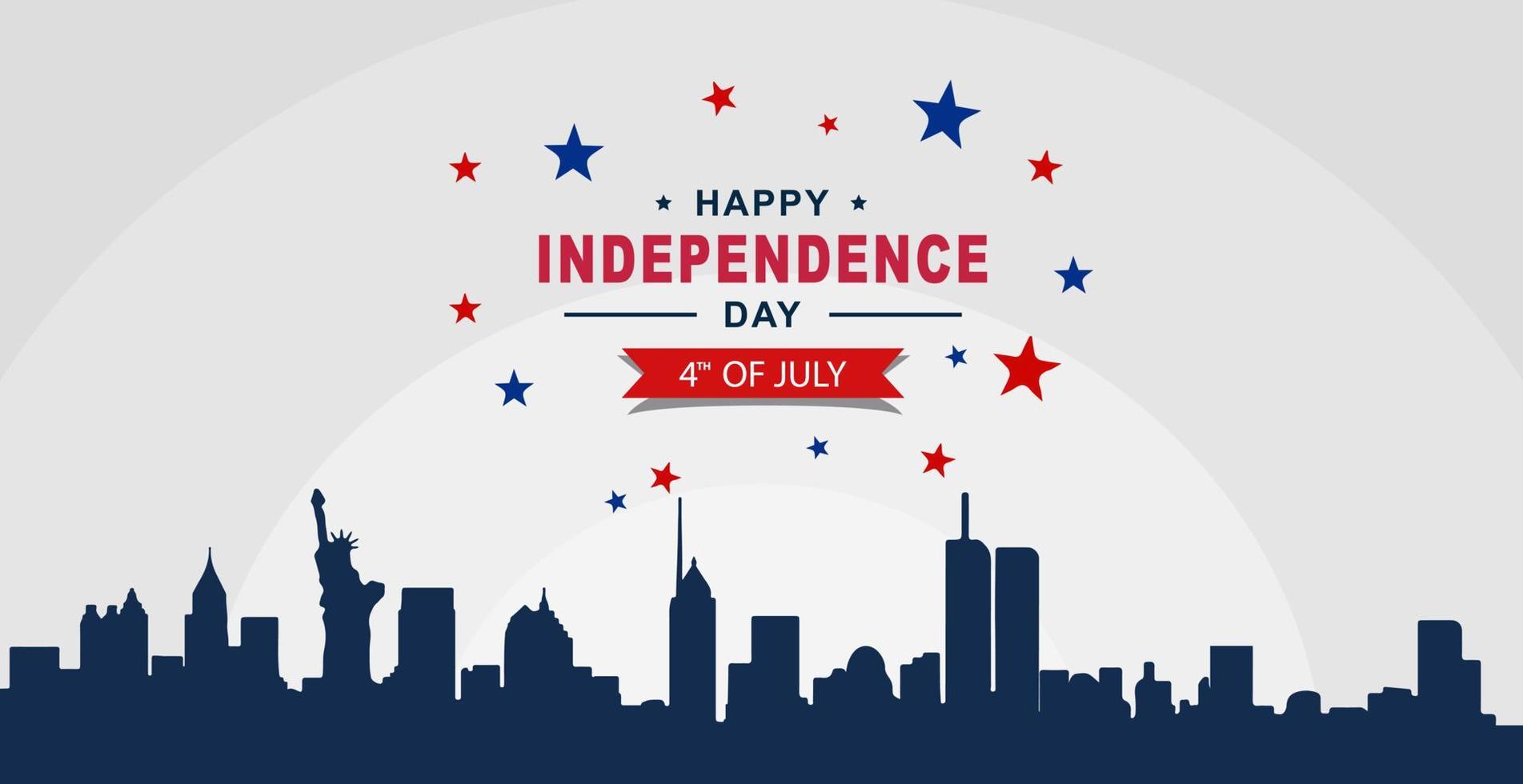 glad självständighetsdagen 4 juli med amerikanska flaggan bakgrund vektor