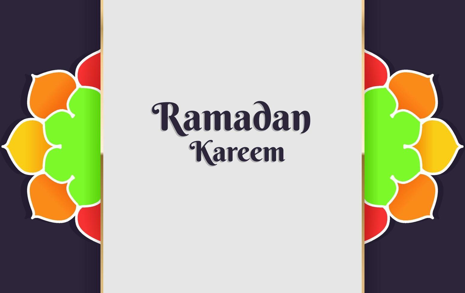 ramadan kareem banner bakgrundsdesign illustration. färgglad islamisk prydnad vektor