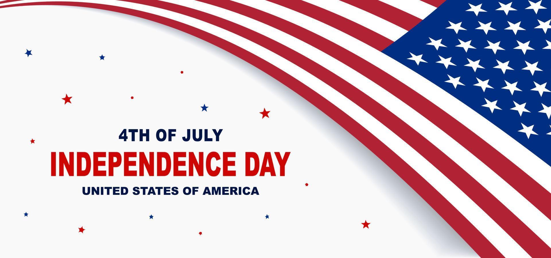 Happy Independence Day 4. Juli mit Hintergrund der amerikanischen Flagge vektor