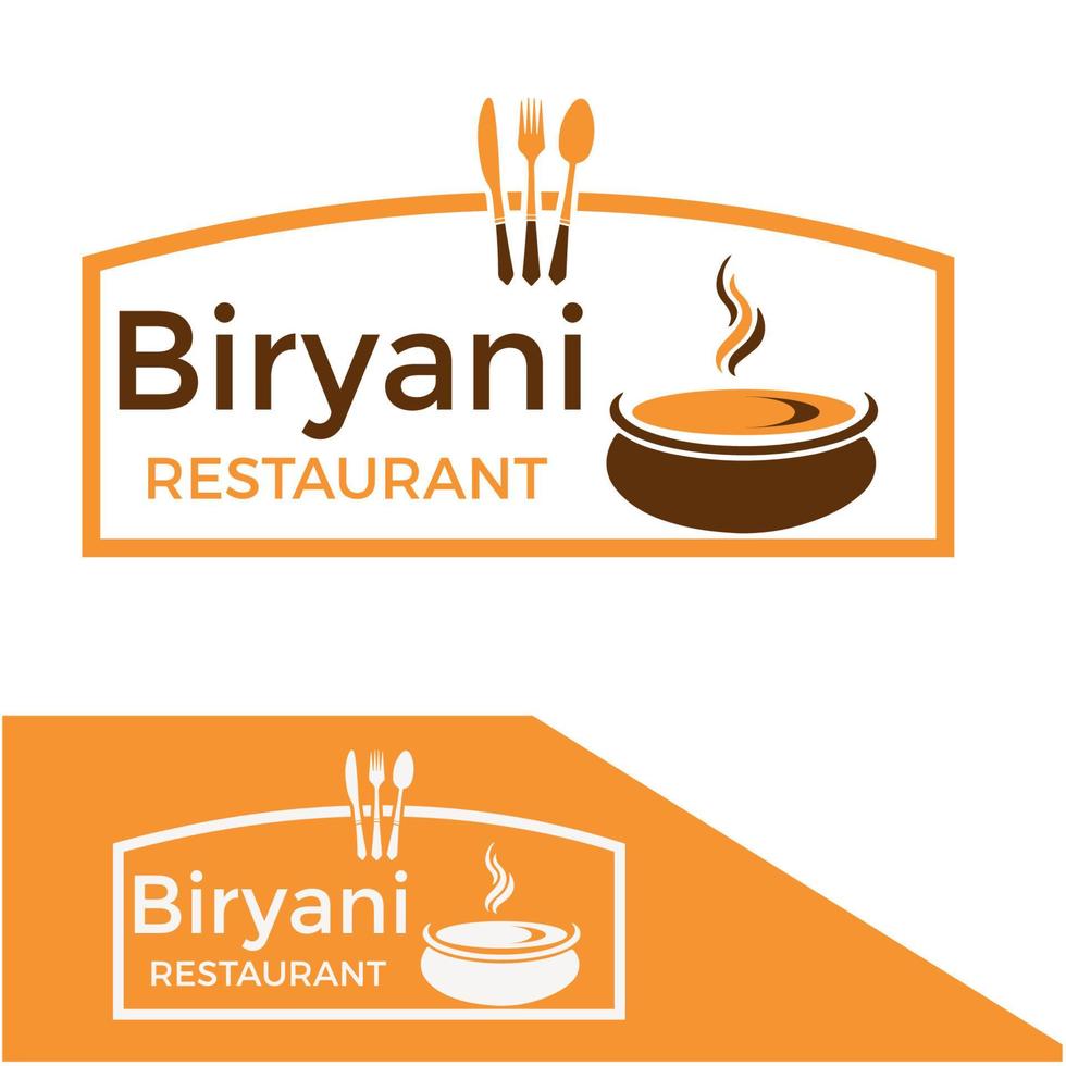 gabel, löffel und messer isolierte biryani restaurant logo vektorillustration vektor