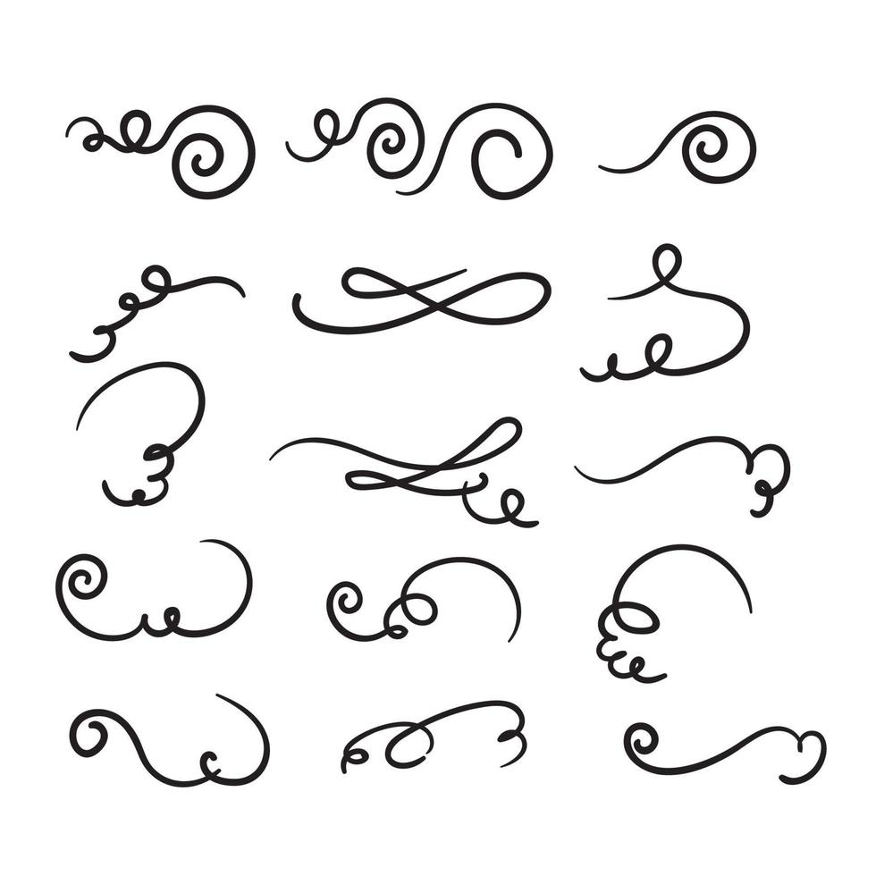 hand gezeichneter gekritzel-flourish-element-dekorations-illustrationsvektor vektor
