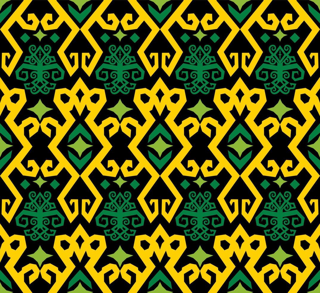 Nahtloses Muster aus Dayak-Ethnomuster.Traditionelles indonesisches Stoffmotiv.Borneo-Muster. Vektor-Design-Inspiration. kreatives Textil für Mode oder Stoff vektor