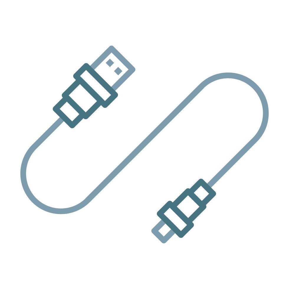 USB-kabel linje två färg ikon vektor