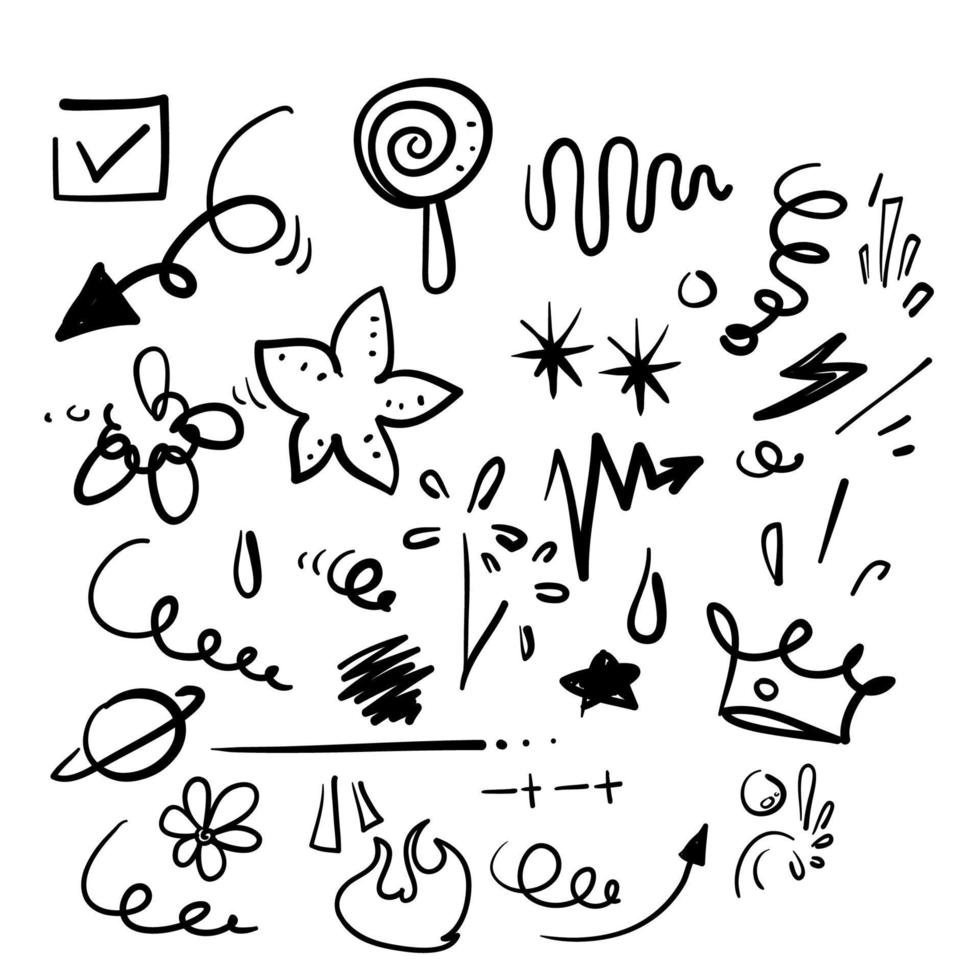 handritad doodle element illustration ikon vektor isolerade bakgrund