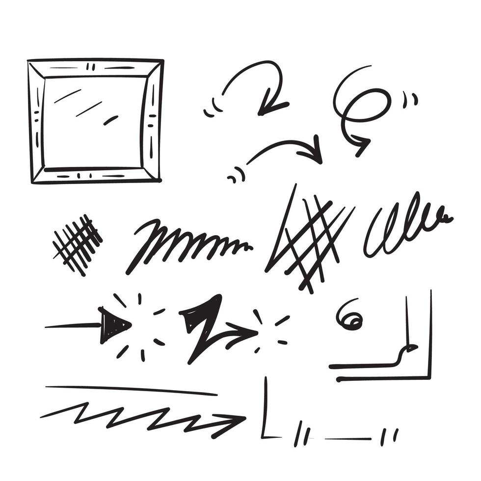 handritad doodle element samling illustration vektor