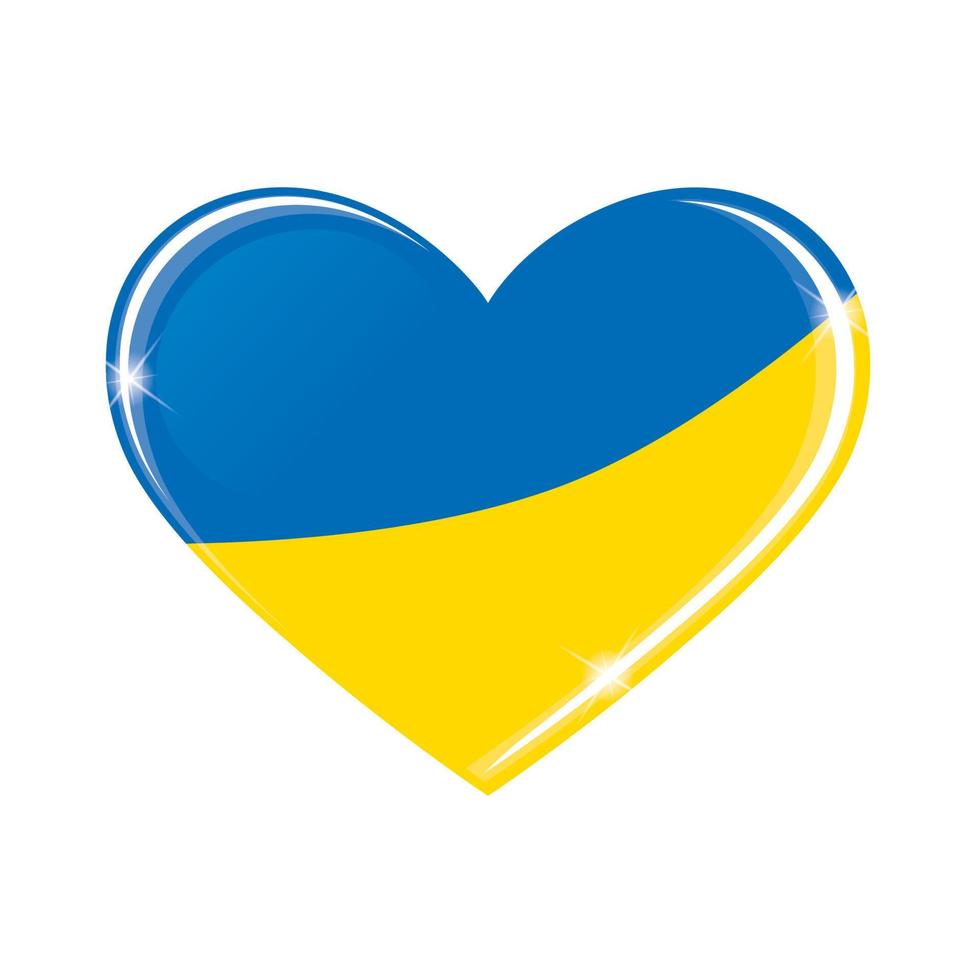 blågult hjärta. färgerna på den nationella flaggan i Ukraina. vektor