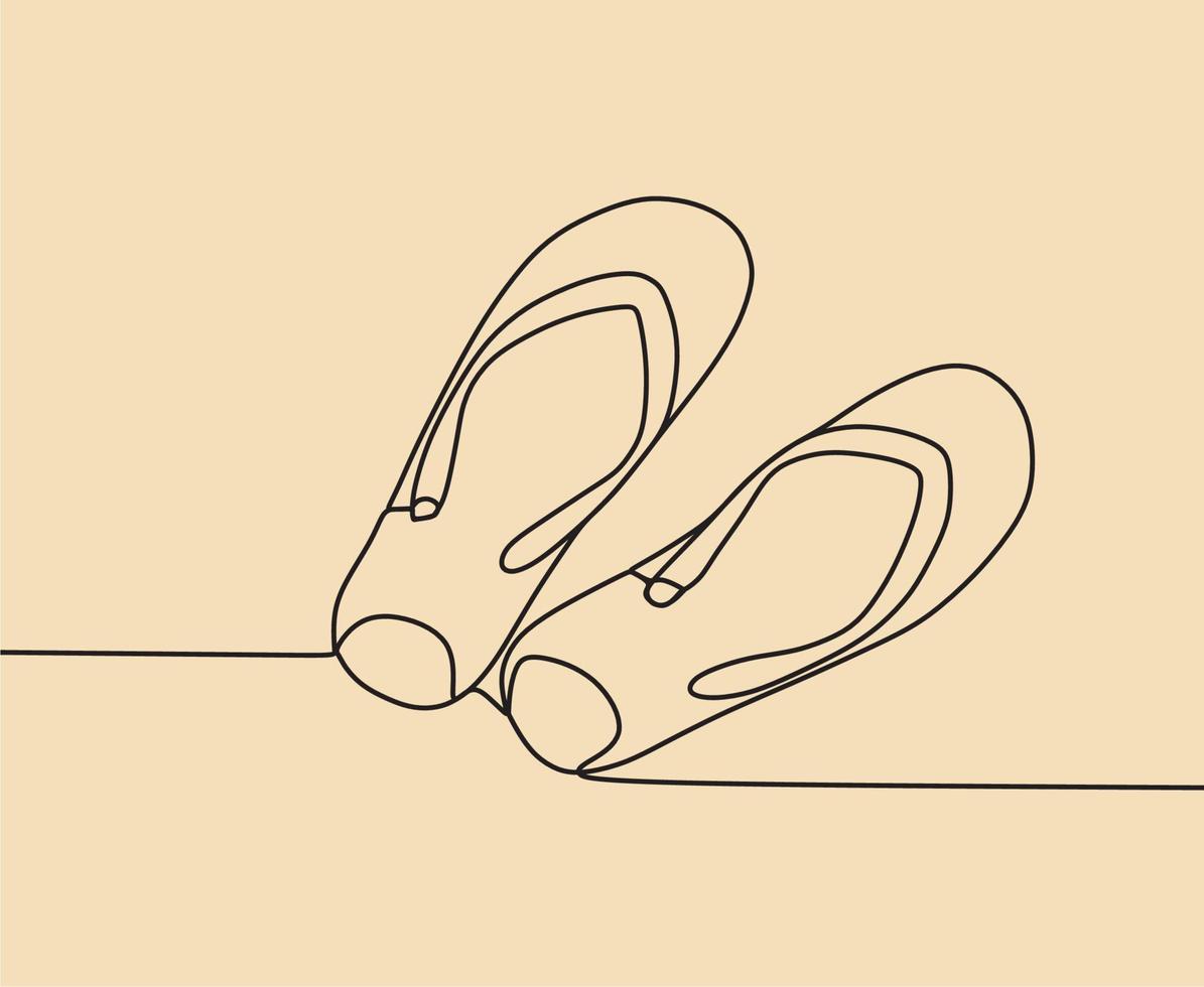 durchgehende Linienzeichnung auf Schuhen vektor