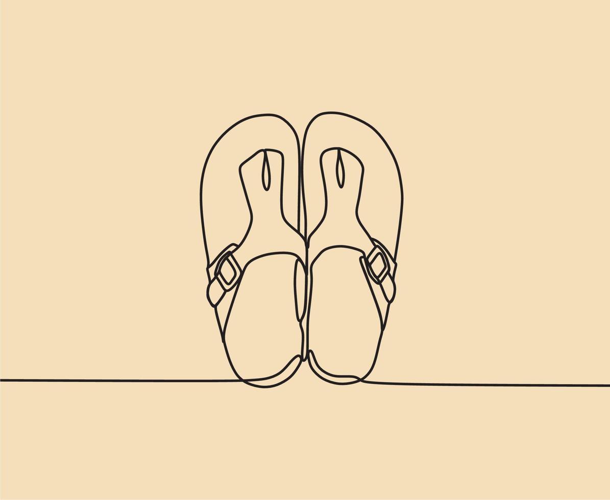 durchgehende Linienzeichnung auf Schuhen vektor
