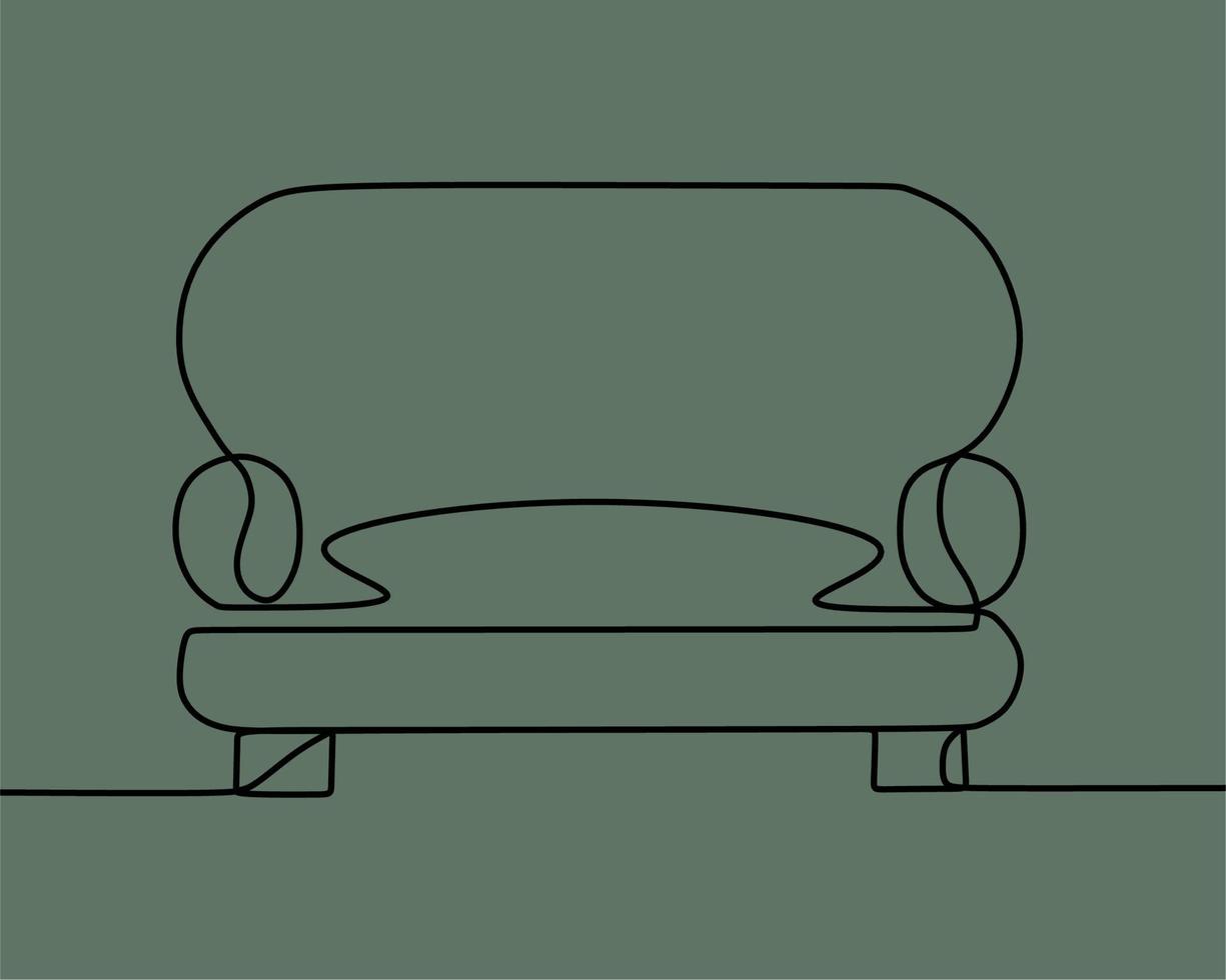 durchgehende Linienzeichnung auf dem Sofa vektor