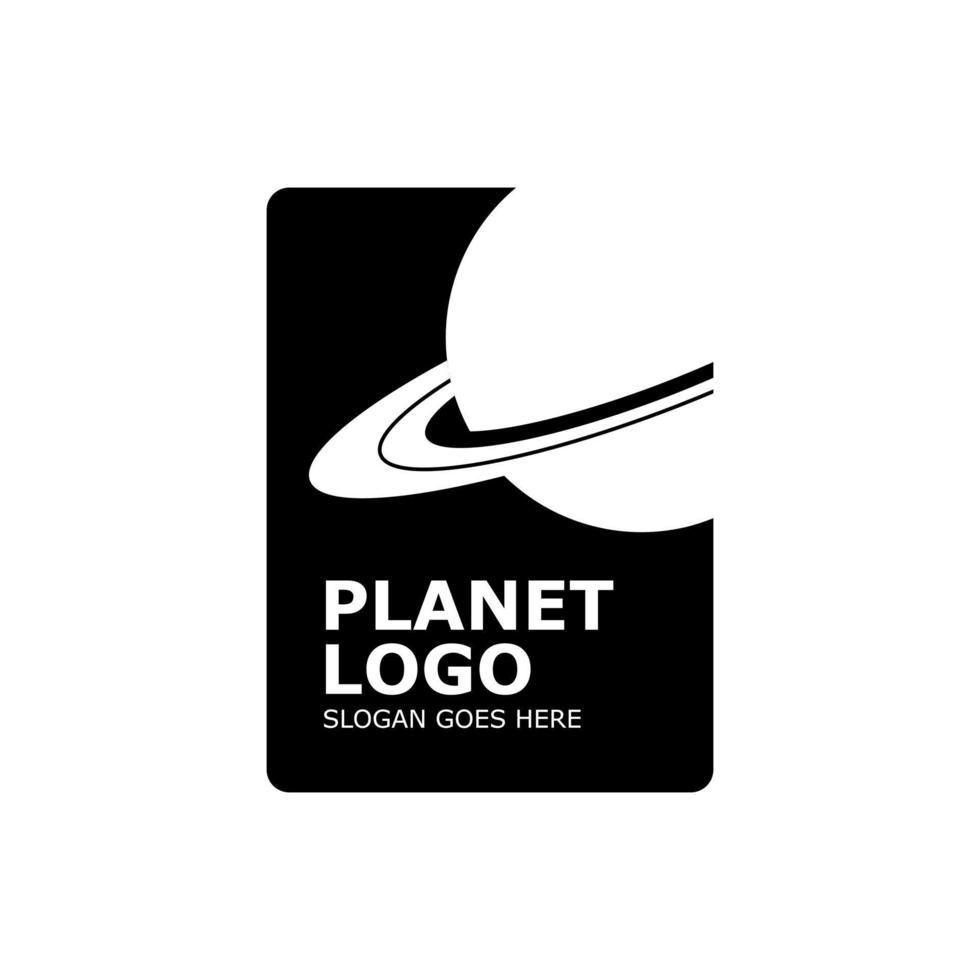 beringter Planet Logo, Symbol und Symbolvorlagen. planetenlogo im negativen raumstil. vektor