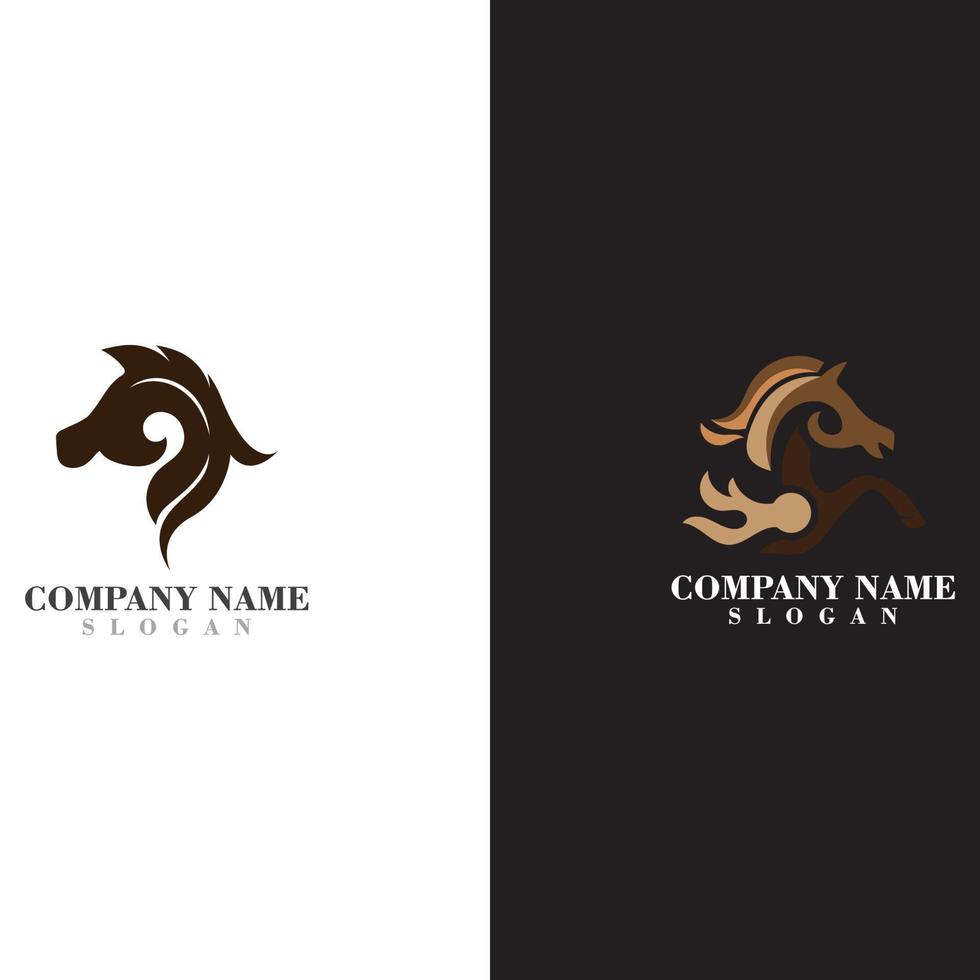 Kopf Pferd Logo Designkonzept einfacher grafischer Vorlagenvektor vektor