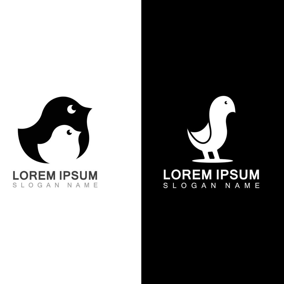 chick logotyp minimalistisk ikon mall monoline färg linje kreativ vektor