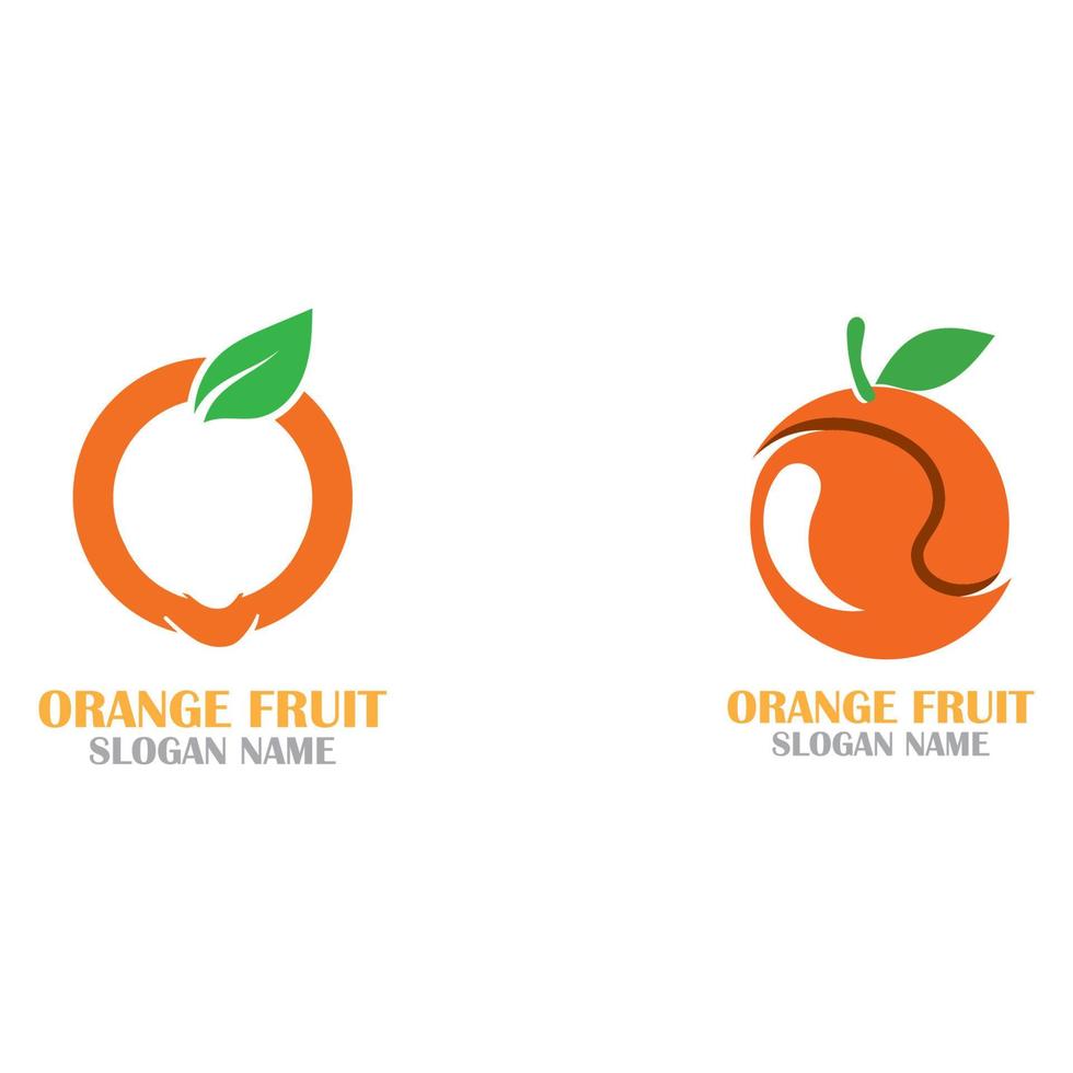 orange frukt logotyp design koncept vektor, orange logotyp mall illustration vektor