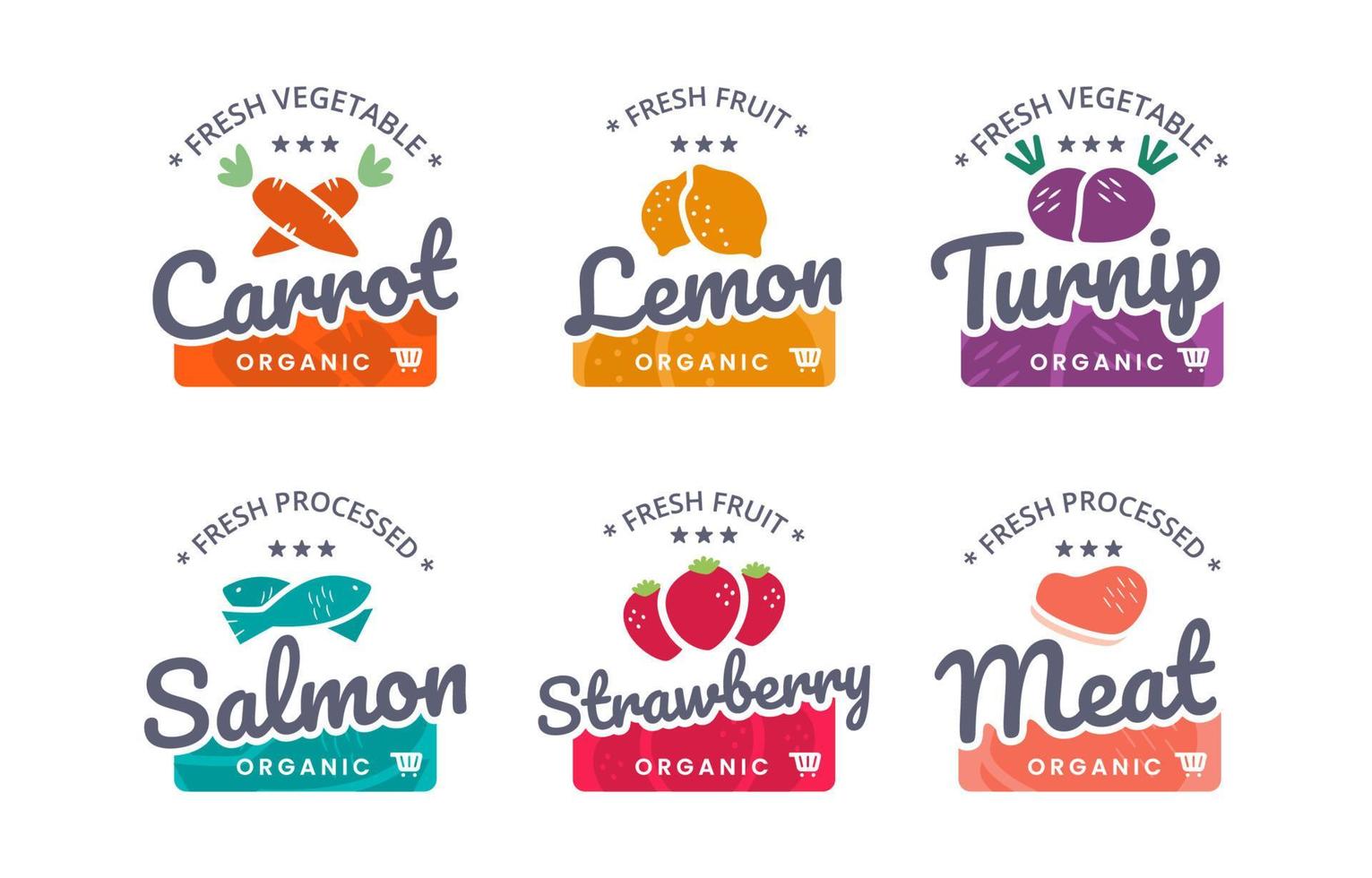 Lebensmittel-Logo für frische Produkte vektor