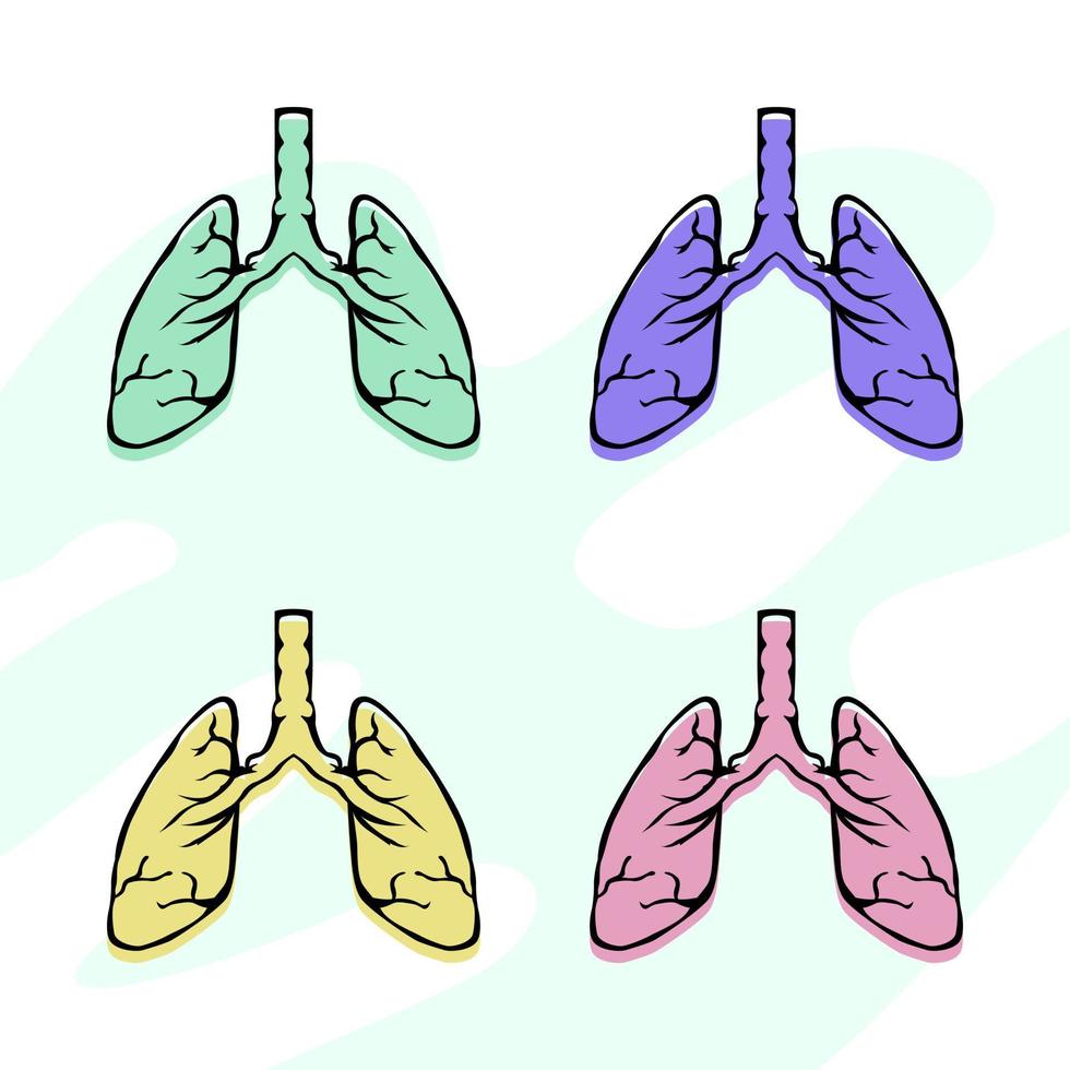 lunglogotypillustration i enkel stil, för medicinska, hälsodesignelement. vektor