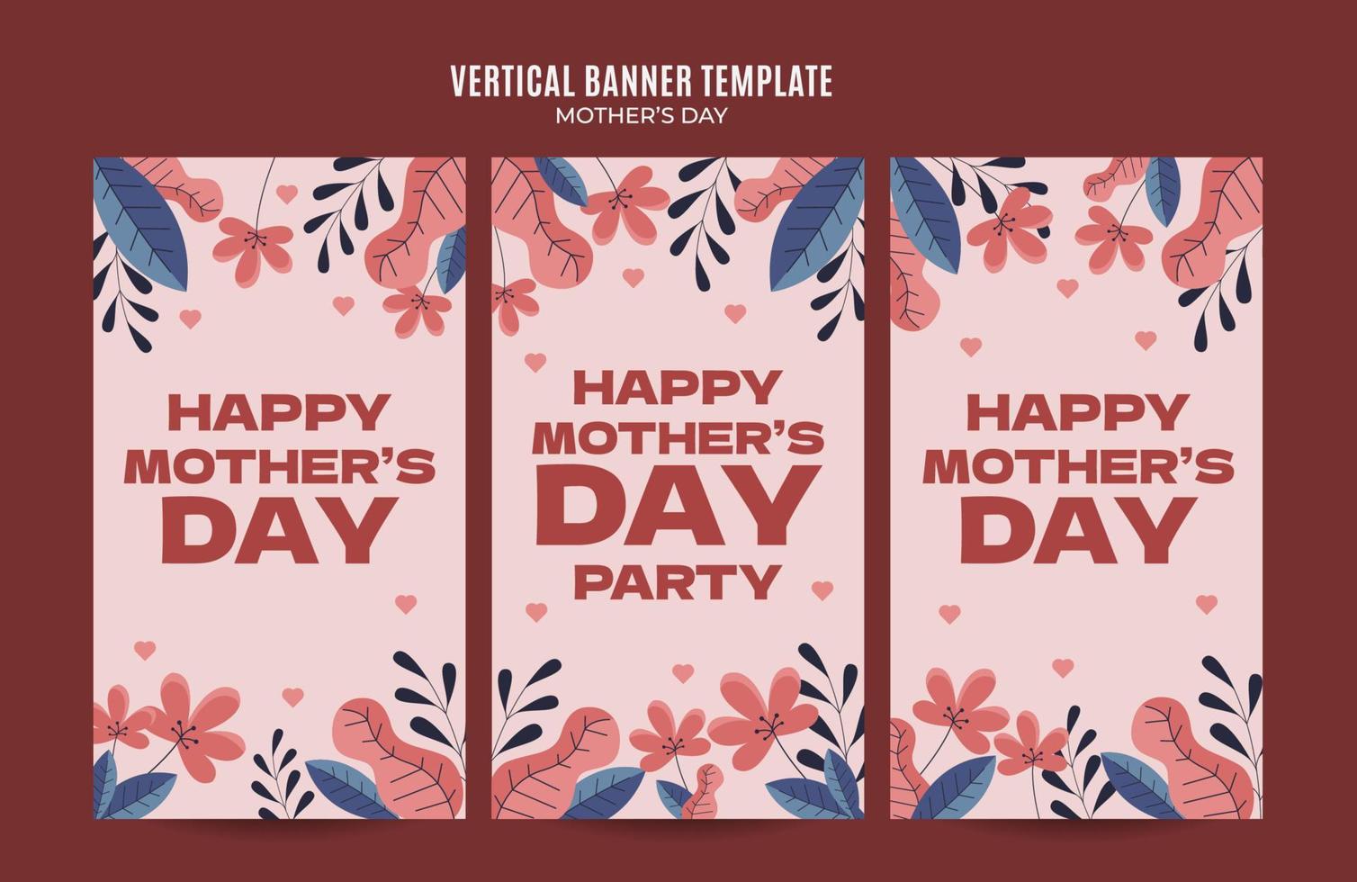 Happy Mother's Day Retro-Web-Banner für vertikale Poster, Banner, Raum und Hintergrund für soziale Medien vektor