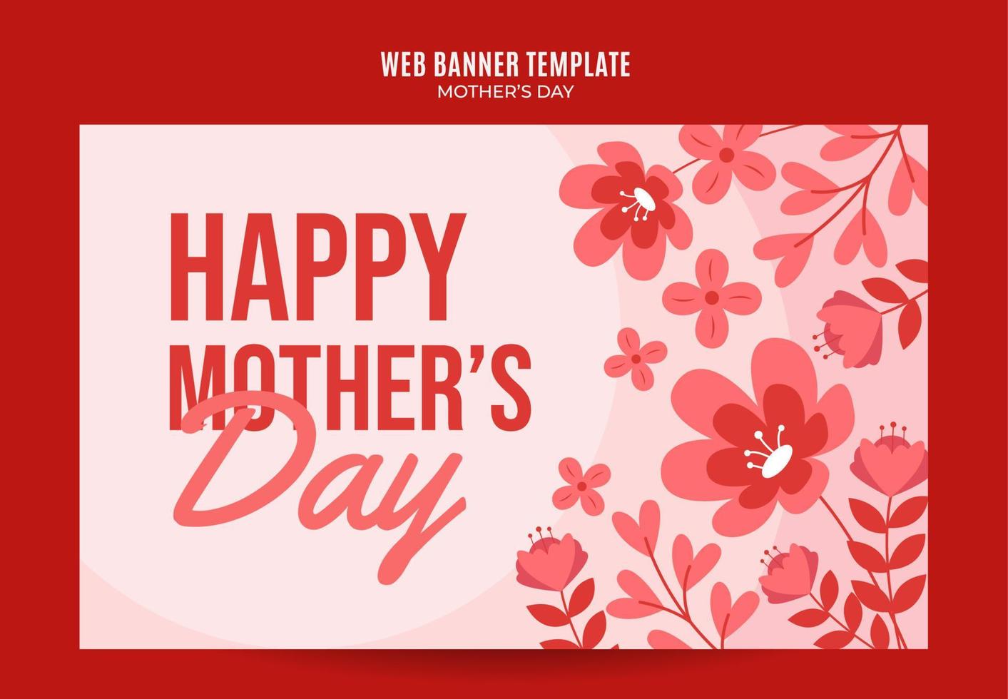 Happy Mother's Day Retro-Web-Banner für Social-Media-Poster, Banner, Weltraumbereich und Hintergrund vektor