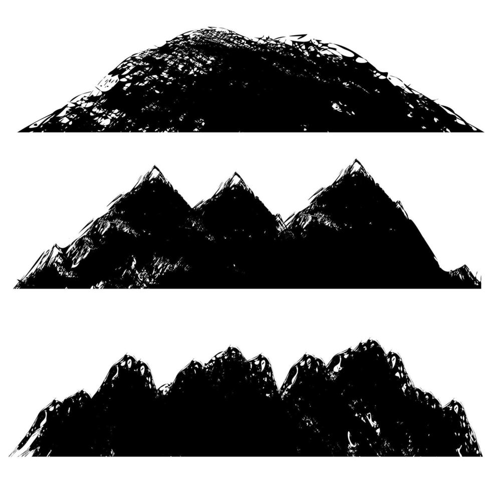 Vektor-Berg-Symbol-Logo, Berg schwarz und weiß vektor