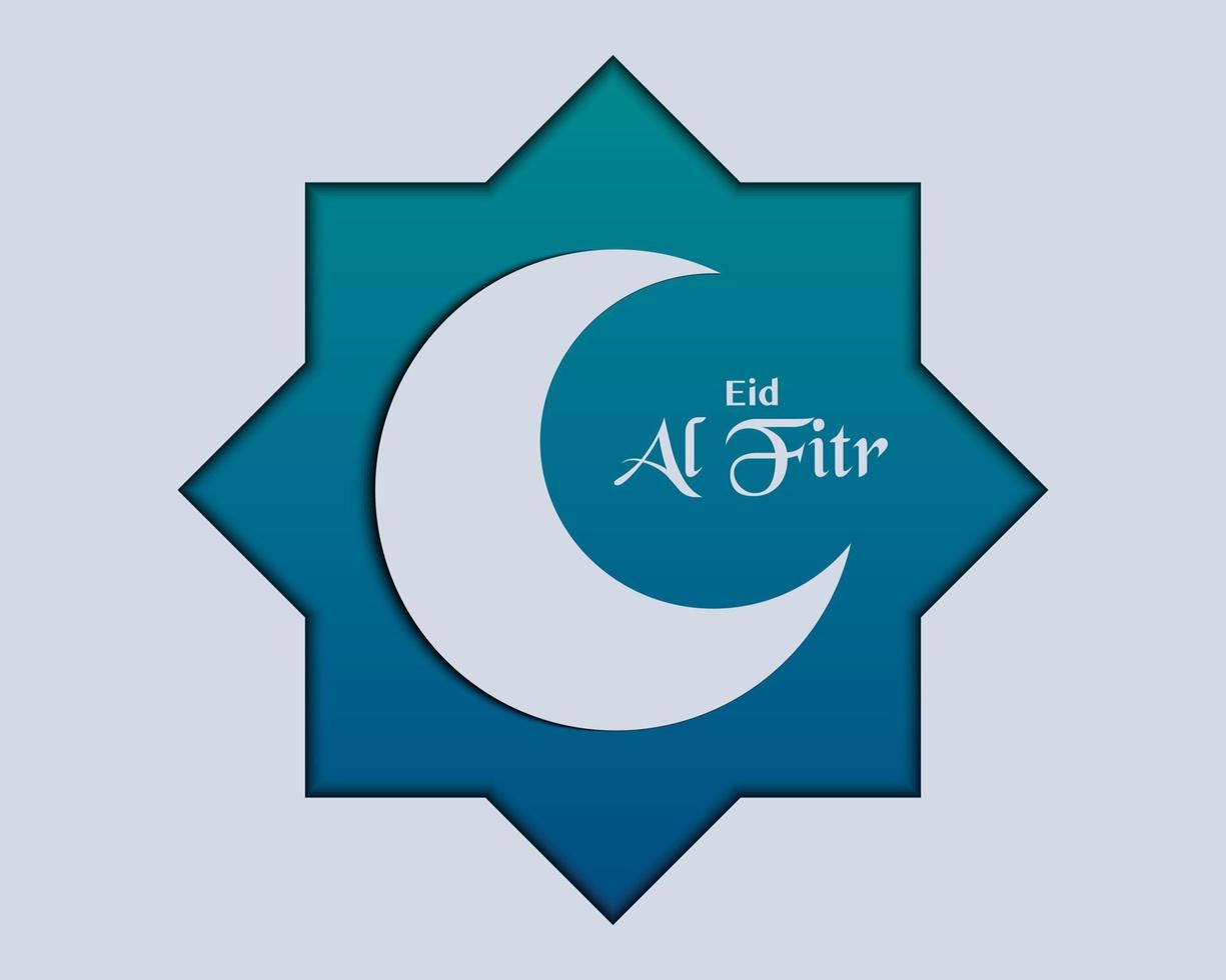 eid al fitr illustration mit halbmond vektor