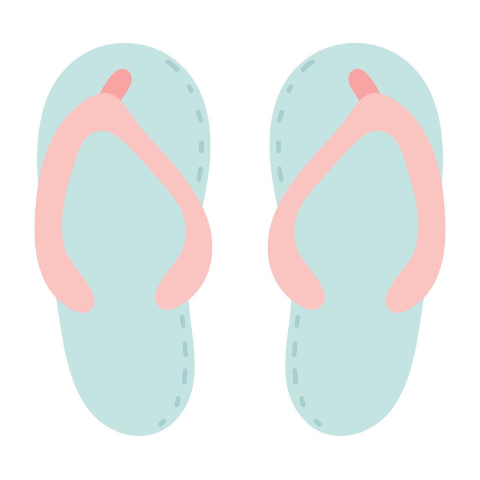 strand flip-flops enkel tecknad film. toffel ikon vektor platt design.