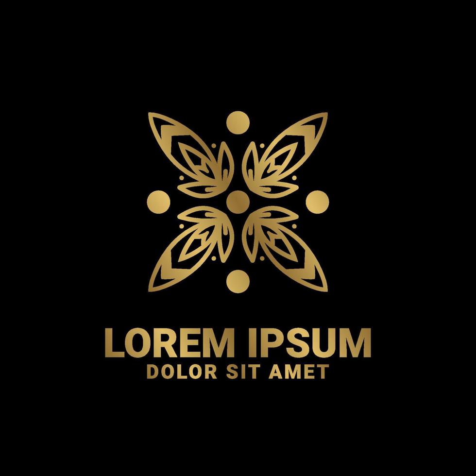 abstrakte goldene Blumendekoration Luxus-Vektor-Logo-Design-Element vektor