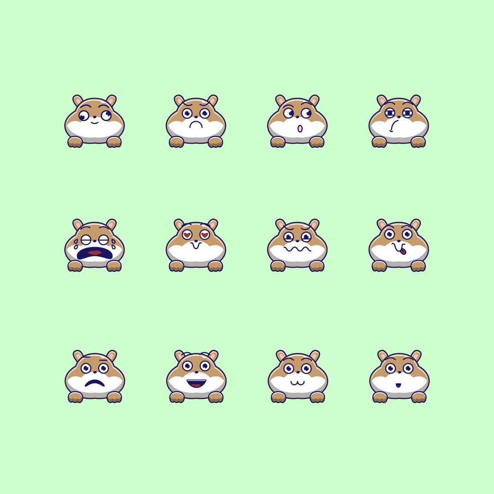 söt hamster emoticon emoji bunt vektor