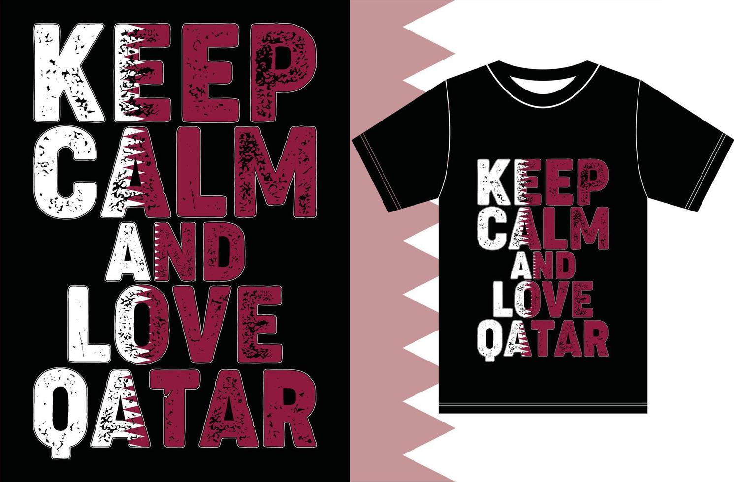 Bleib ruhig und liebe Katar. Typografie-Vektordesign vektor