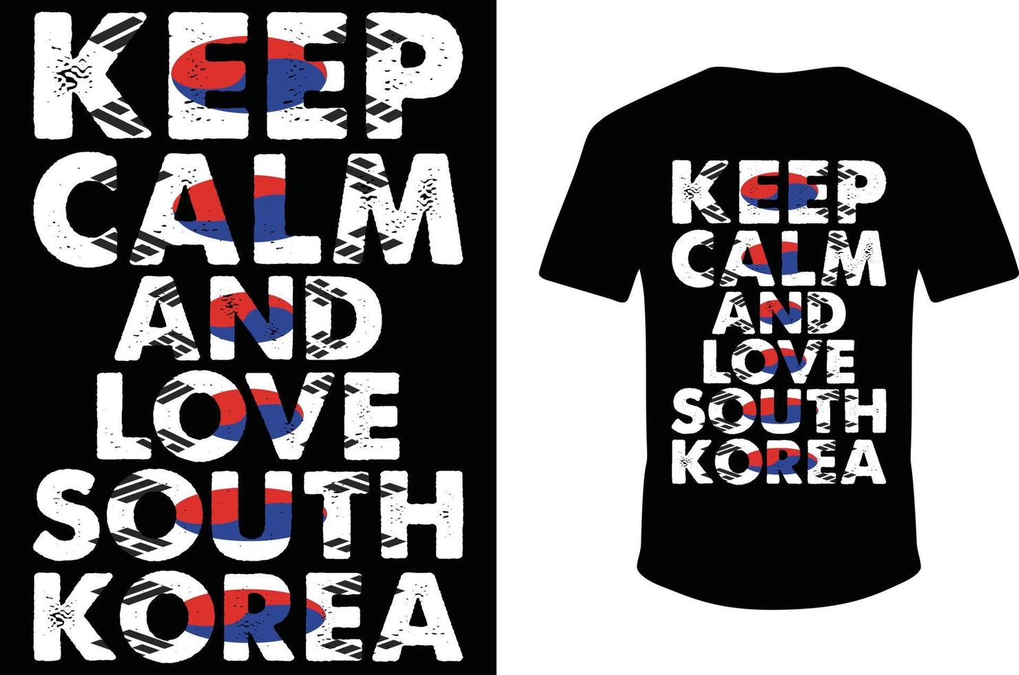 behåll lugnet och älska Sydkorea. typografi vektor design