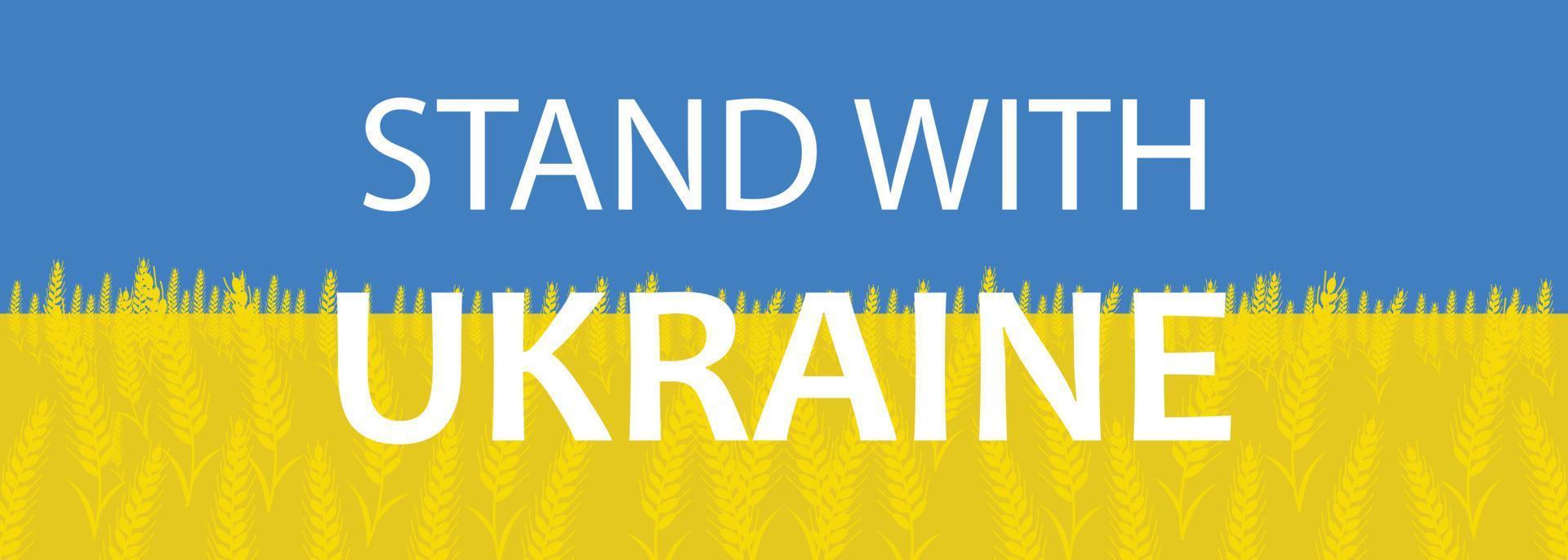 stå med ukrainska banderoll vektor